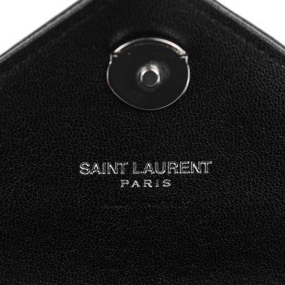 Saint Laurent Sheepskin Matelasse Chevron Monogram Mini College Bag Black 6 of 7