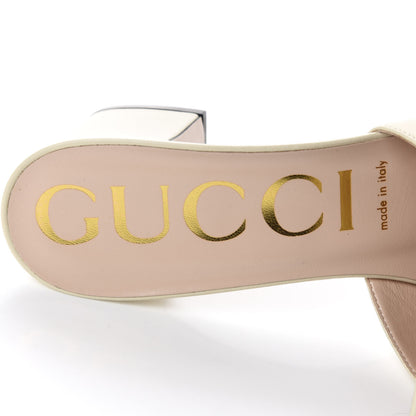 Gucci Malaga Kid Crystal Square G Madelyn Mules 39 Vintage White 7 of 10