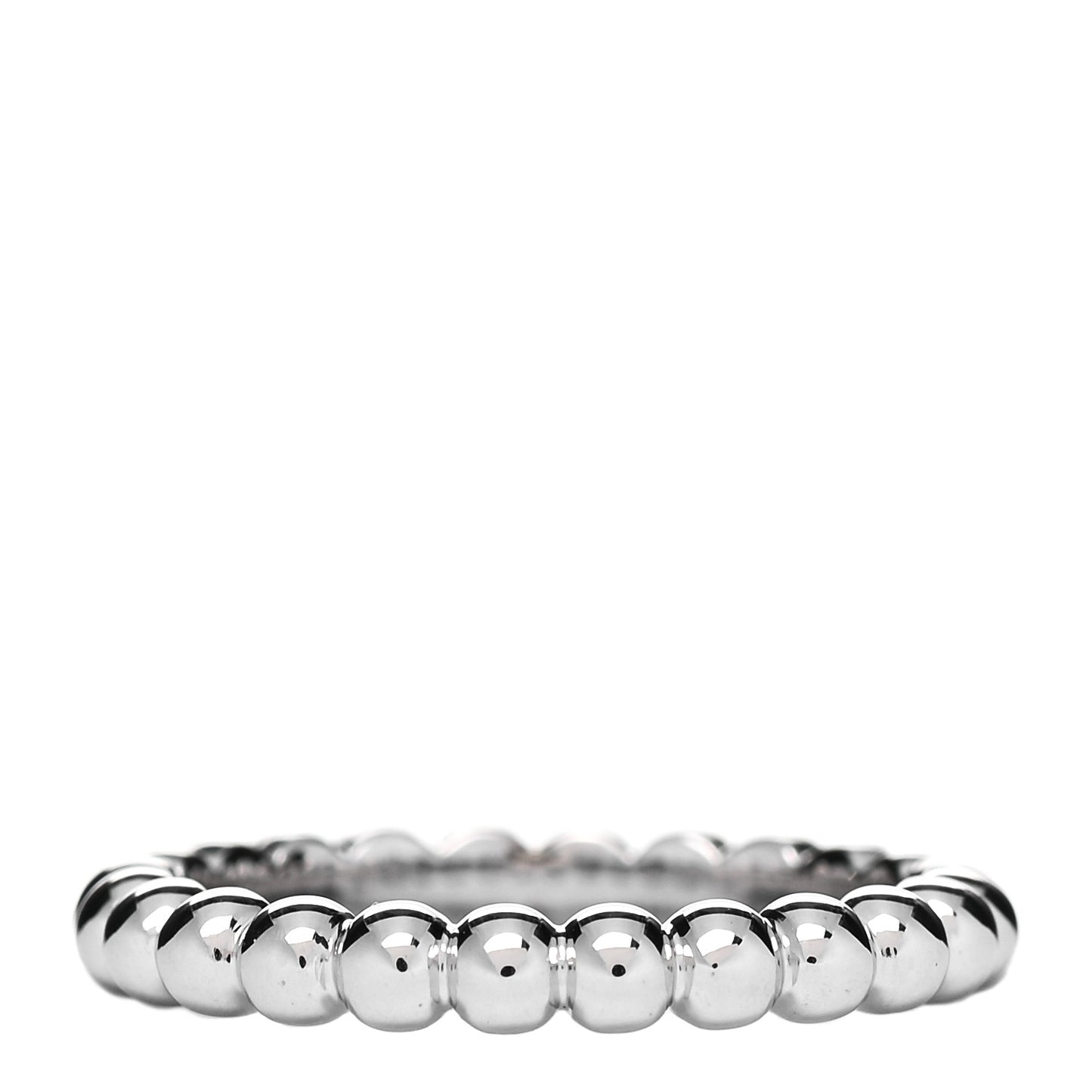 18K White Gold Medium Perlee Ring 52 6