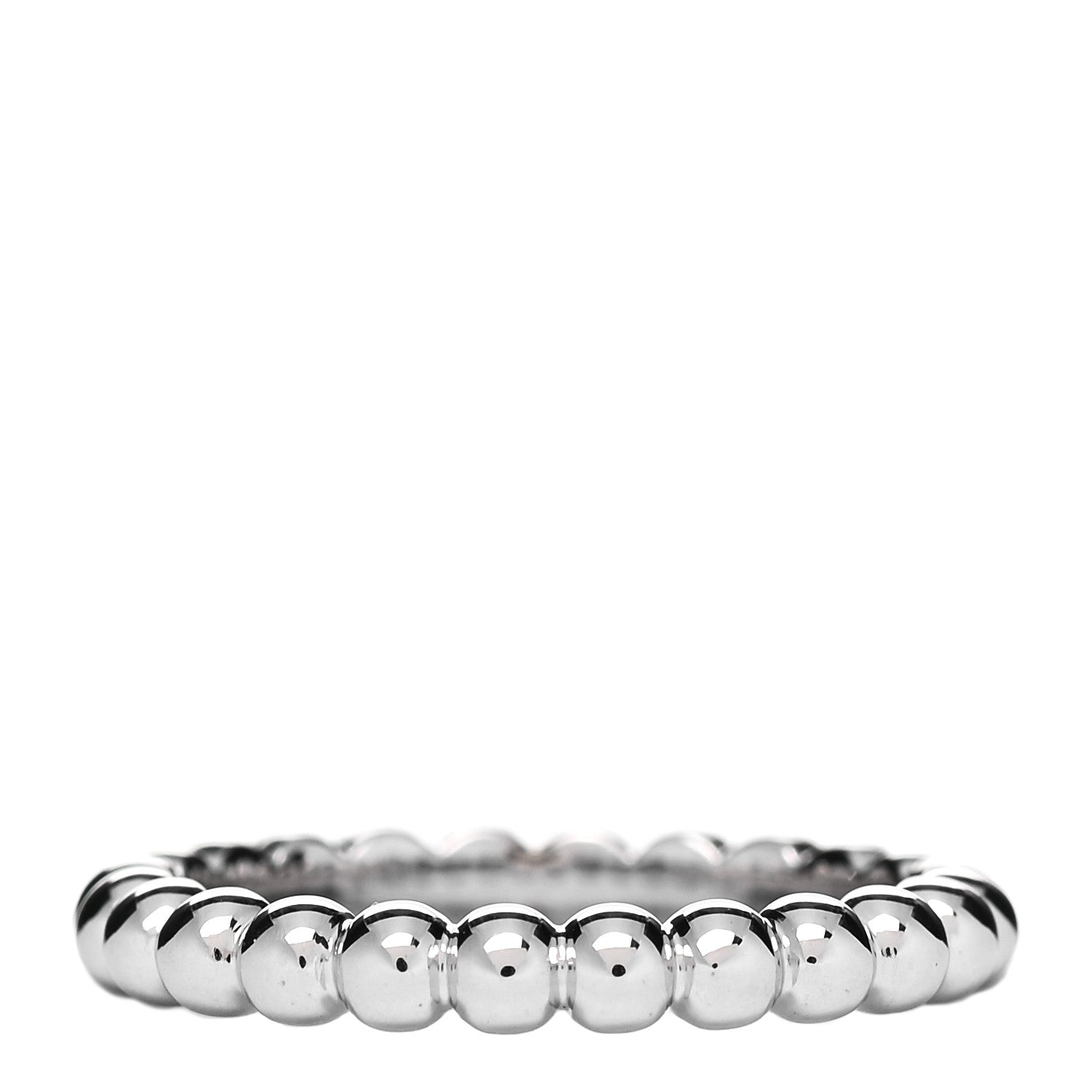 Van Cleef & Arpels 18K White Gold Medium Perlee Ring 52 6 3 of 4