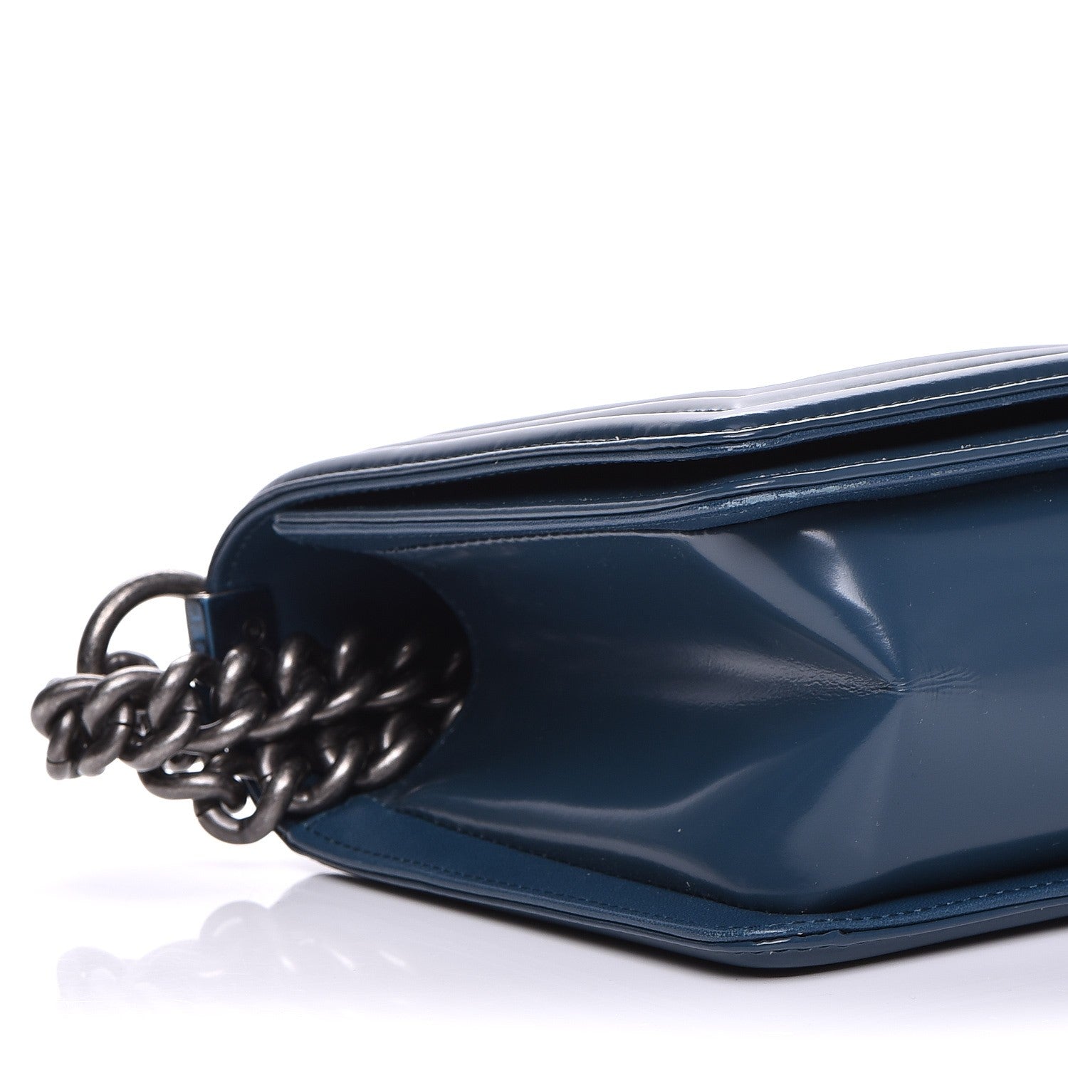 Chanel Glazed Calfskin Medium Boy Flap Blue 9 of 9
