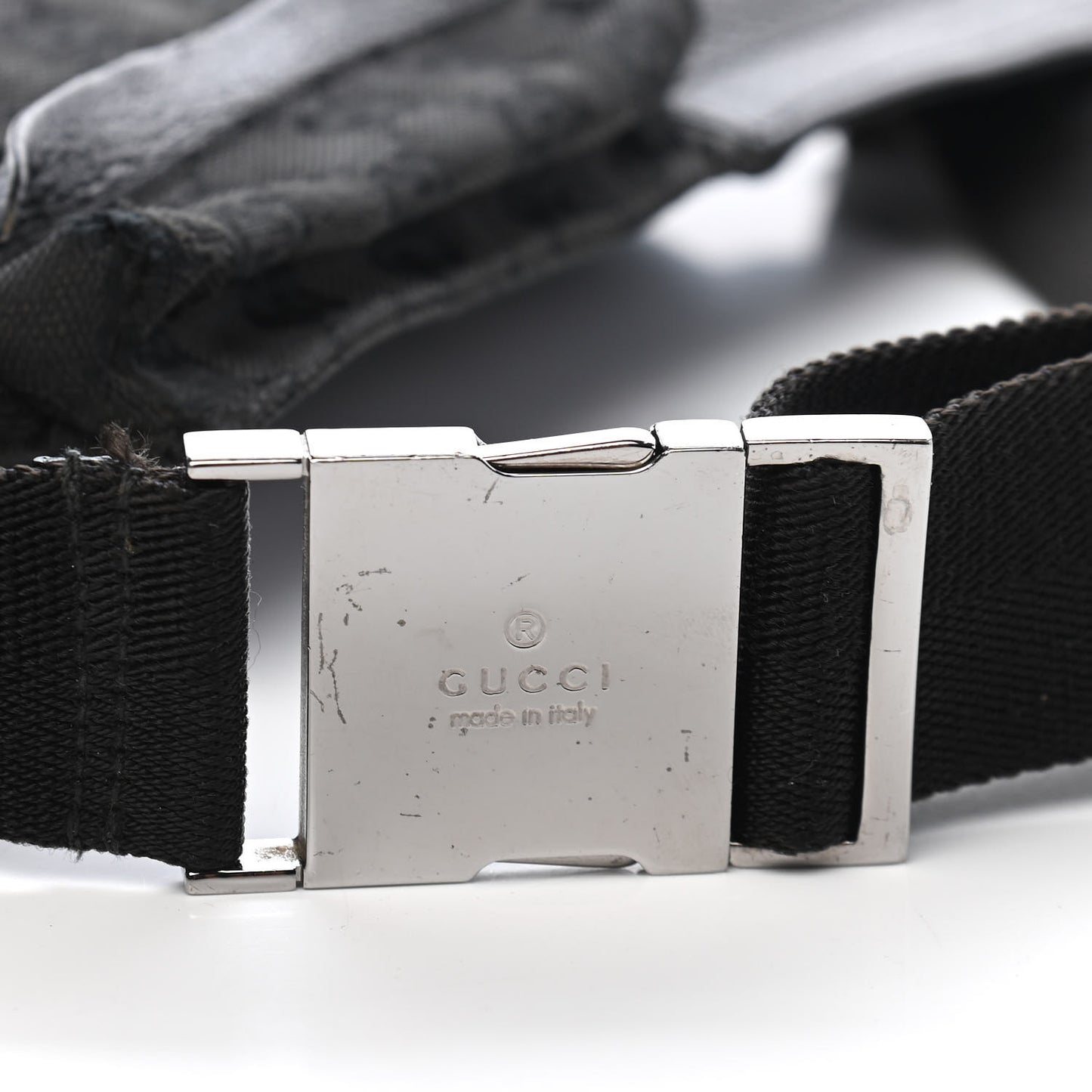 GG Monogram Double Pocket Belt Bag Black