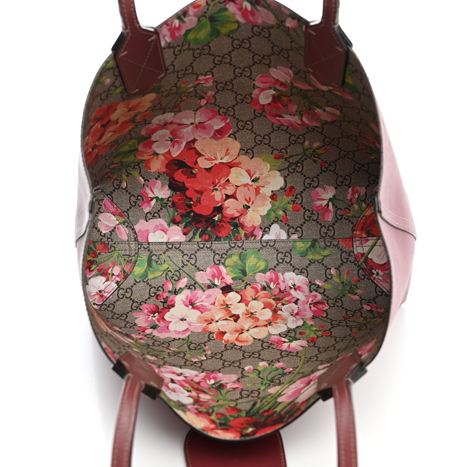 Gucci GG Supreme Monogram Blooms Small Reversible Tote Beige Multicolor Dry Rose 15 of 18