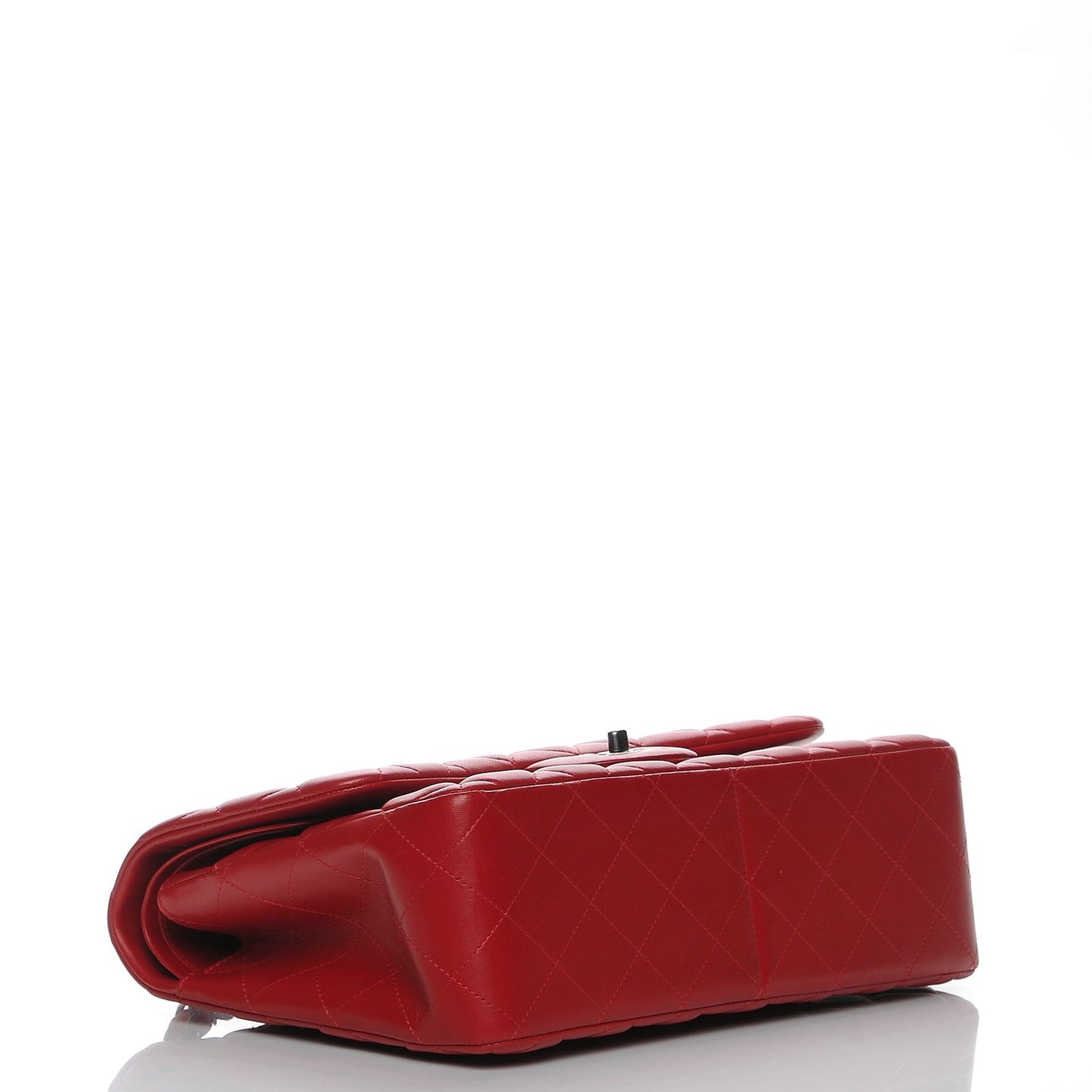 Lambskin Quilted Jumbo Double Flap Red