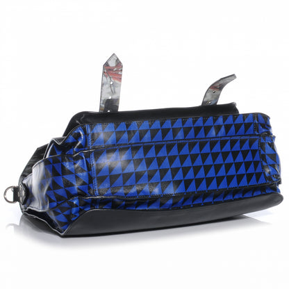 Proenza Schouler Leather PS1 Large Triangle Print Satchel Blue 4 of 6