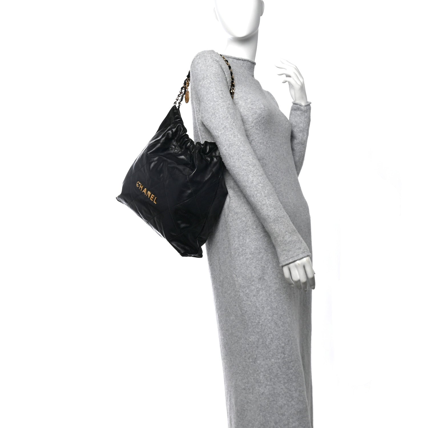 Chanel Shiny Calfskin Quilted Chanel 22 Black 3 of 11