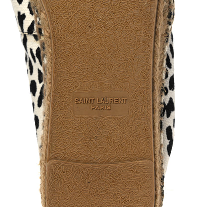 Saint Laurent Canvas Leopard Print Espadrilles 41 Latte Black 6 of 7
