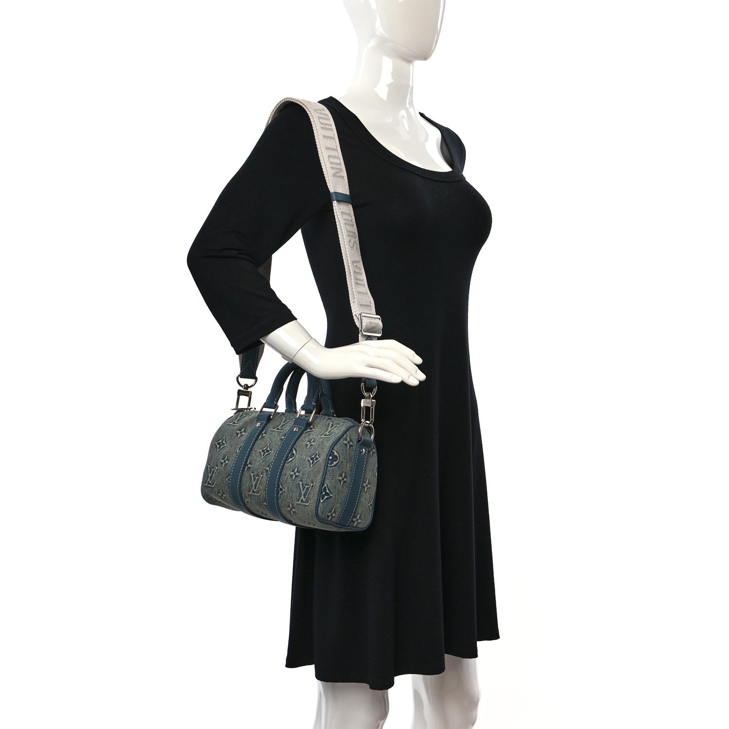 Louis Vuitton Monogram Washed Denim Keepall Bandouliere 25 2 of 9