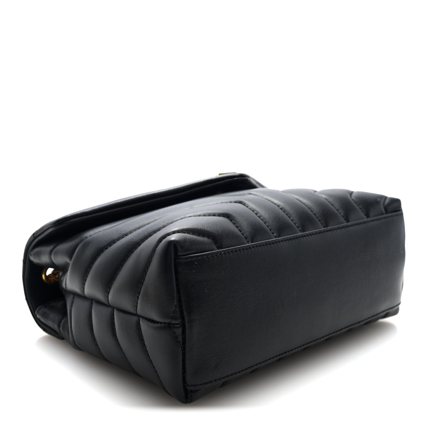 Saint Laurent Calfskin Y Quilted Monogram Small Loulou Chain Satchel Black 4 of 10