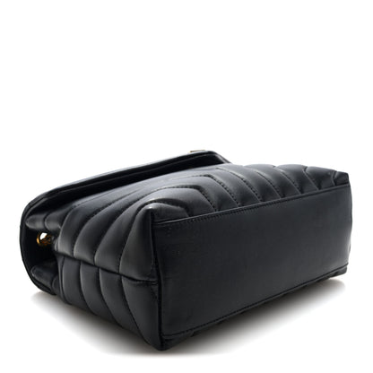 Saint Laurent Calfskin Y Quilted Monogram Small Loulou Chain Satchel Black 4 of 10