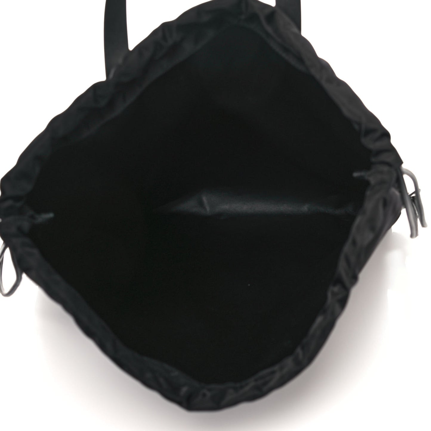 Nylon VLogo Drawstring Backpack Black