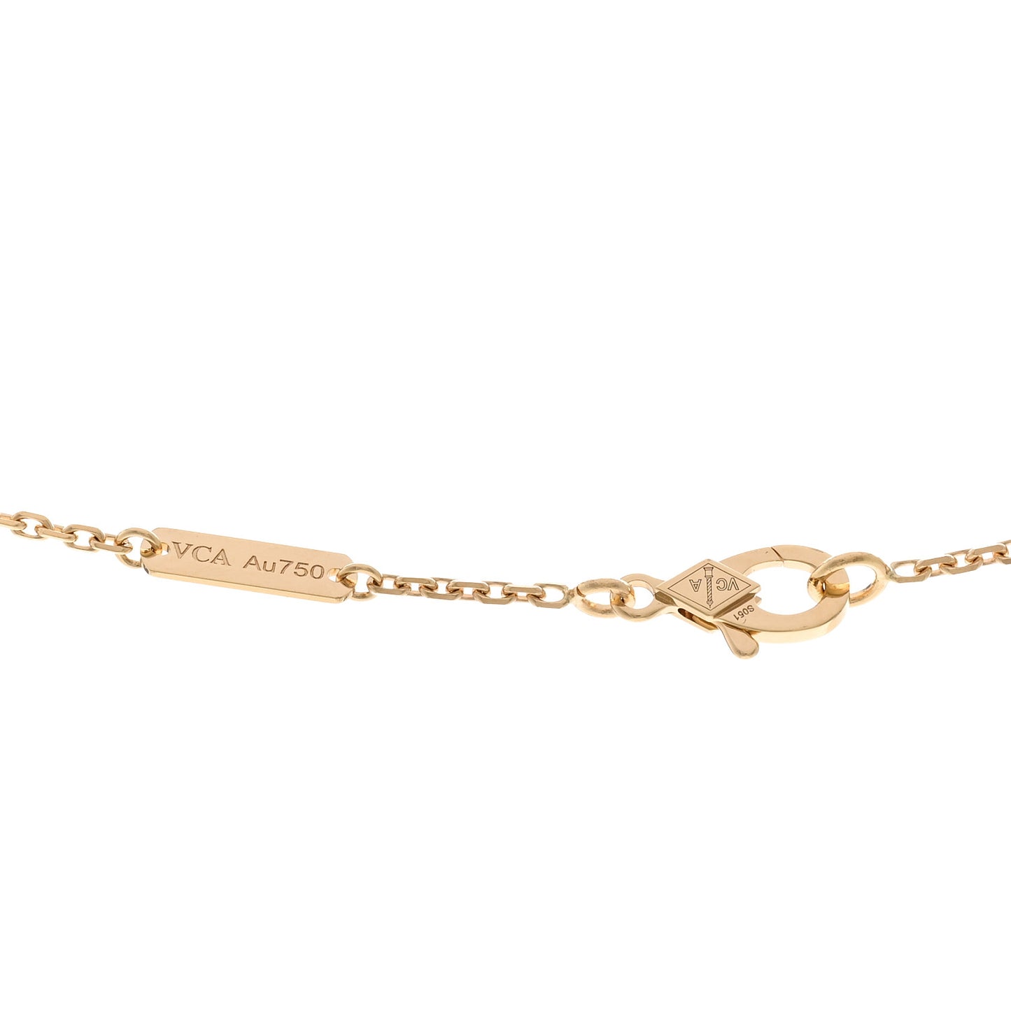 18K Yellow Gold Black Onyx Vintage Alhambra Pendant Necklace