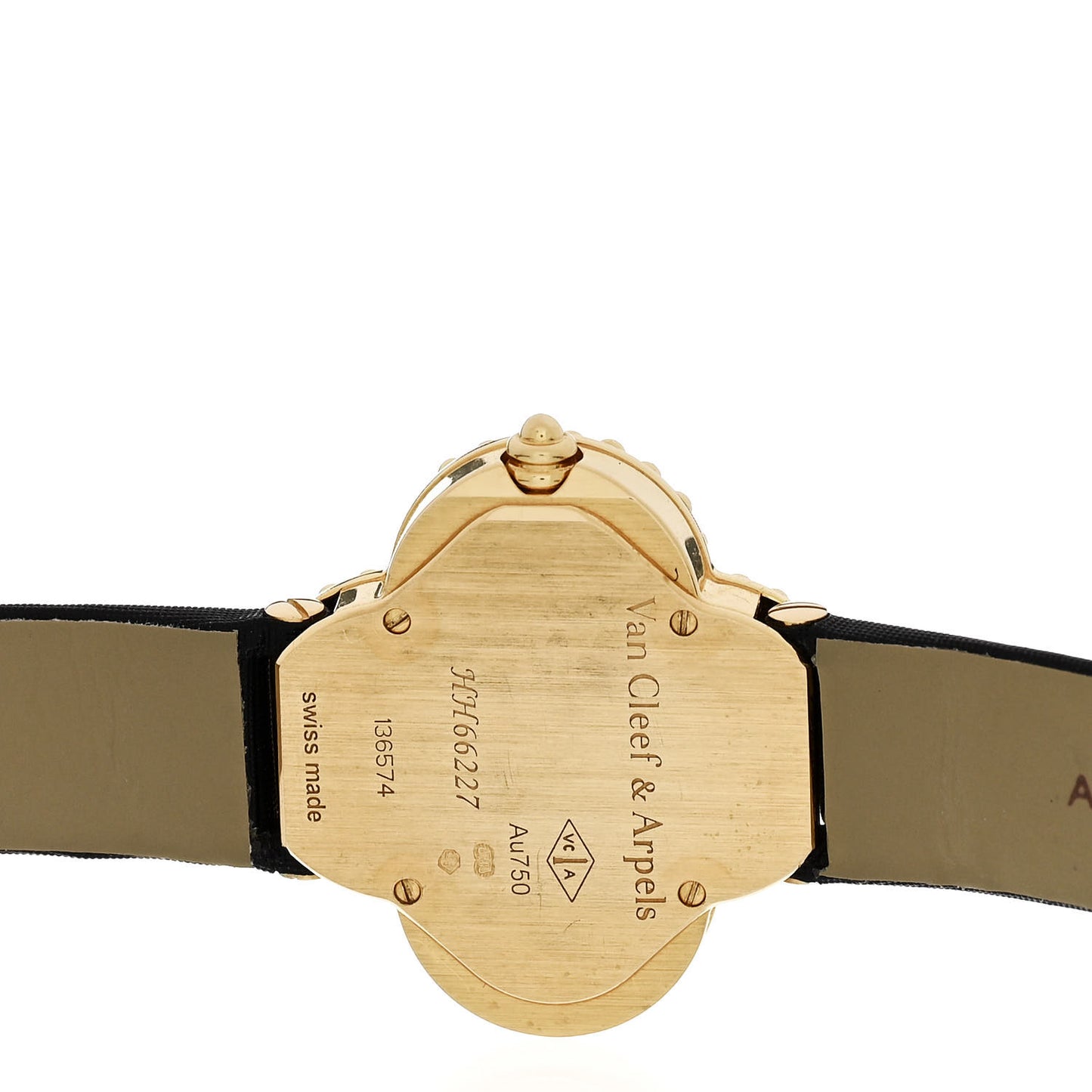 18K Yellow Gold Satin Onyx 26mm Alhambra Quartz Watch