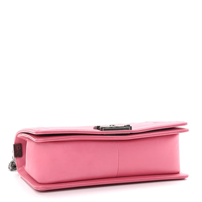 Chanel Calfskin Chevron Quilted Medium Boy Flap Pink 4 of 12
