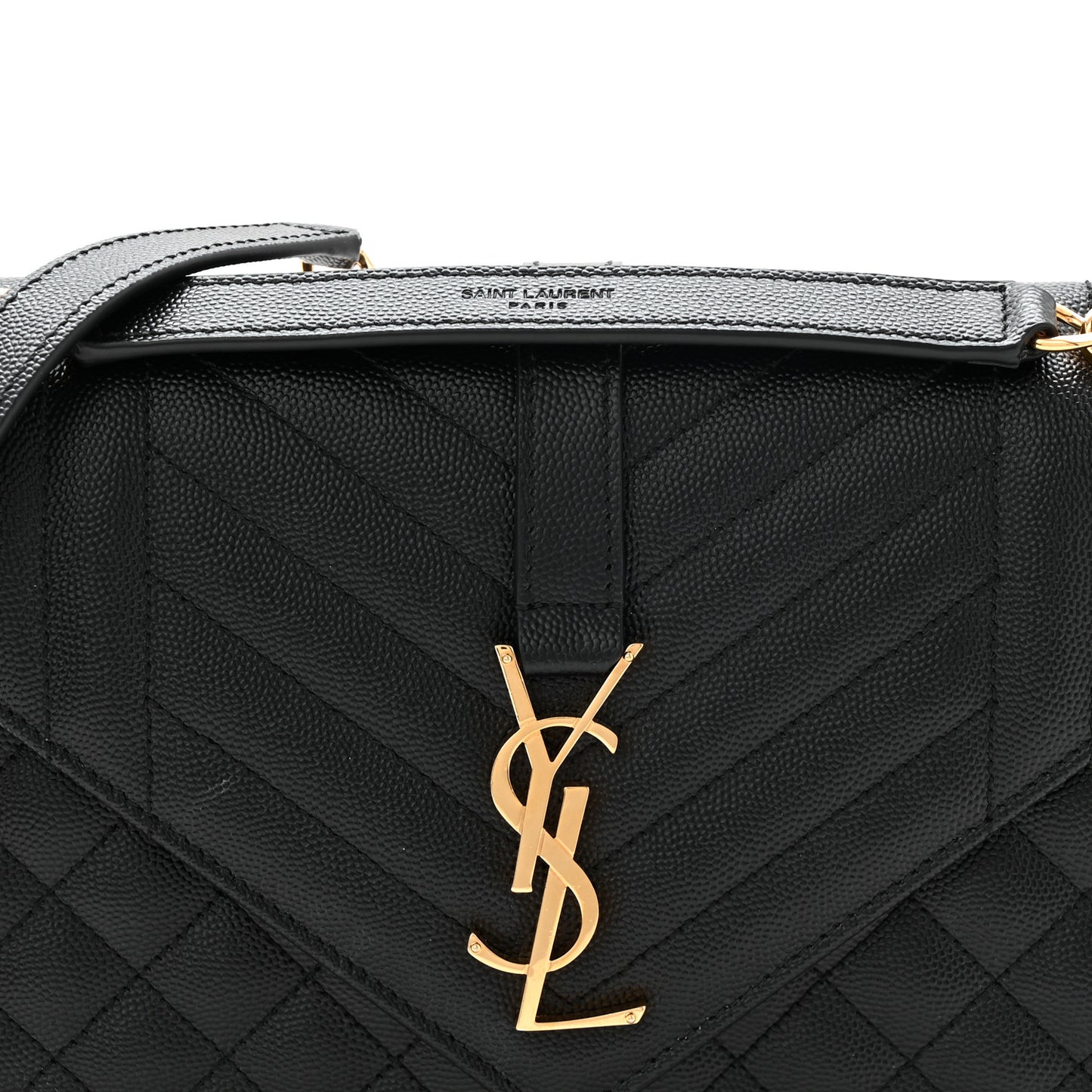 Grain De Poudre Textured Mixed Matelasse Triquilt Medium Monogram Satchel Black