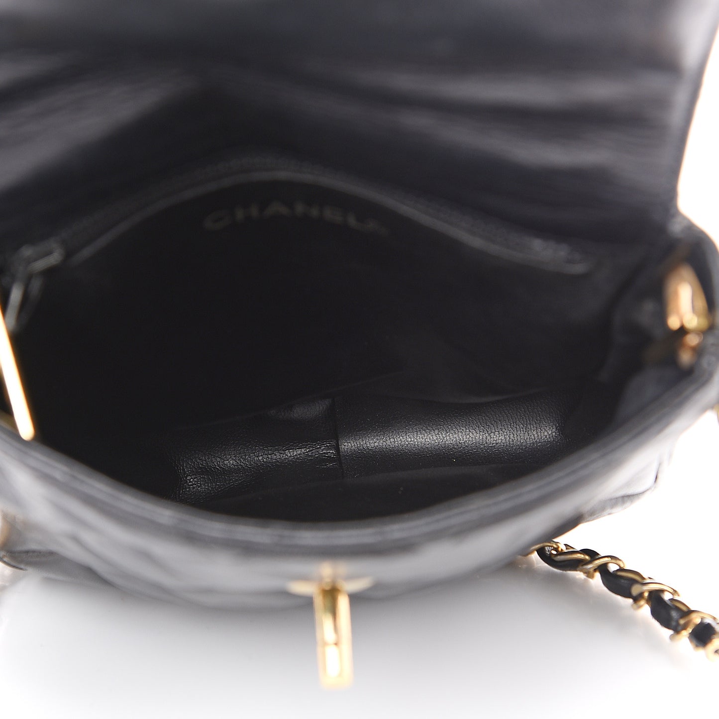 Lambskin Quilted Extra Mini Flap Black