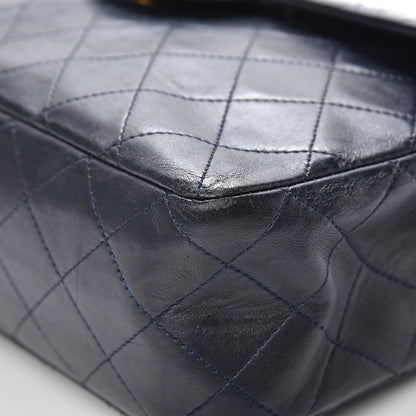 Chanel Lambskin Quilted Medium Double Flap Navy 16 of 19