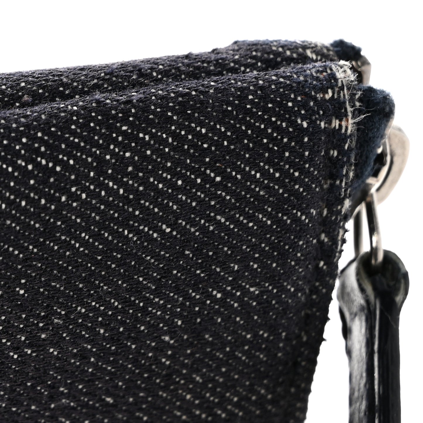 Denim Large Deauville Pouch Clutch Blue Orange