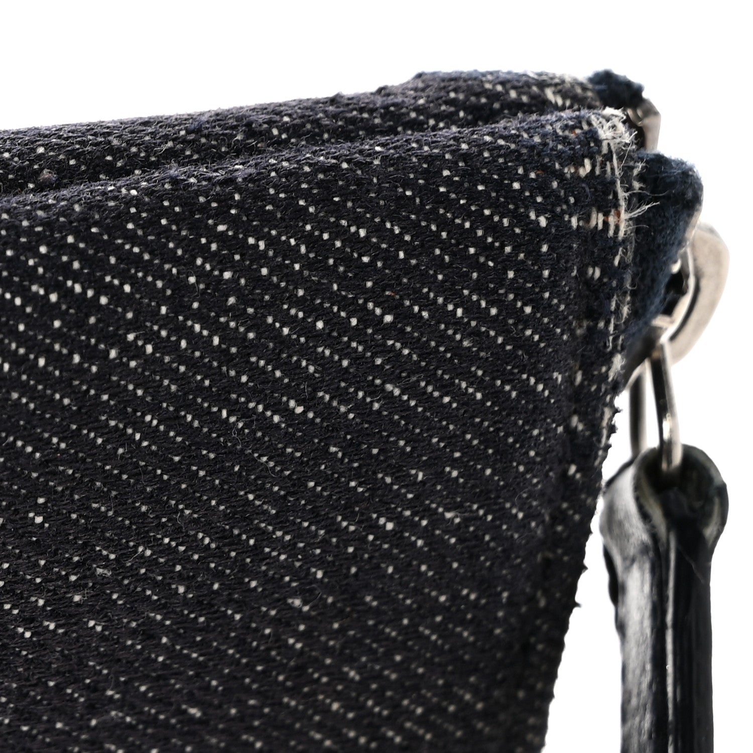 Chanel Denim Large Deauville Pouch Clutch Blue Orange 10 of 10