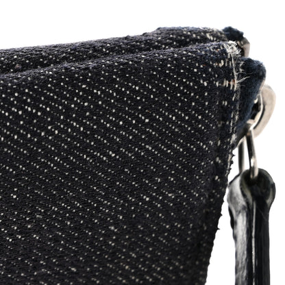 Chanel Denim Large Deauville Pouch Clutch Blue Orange 10 of 10