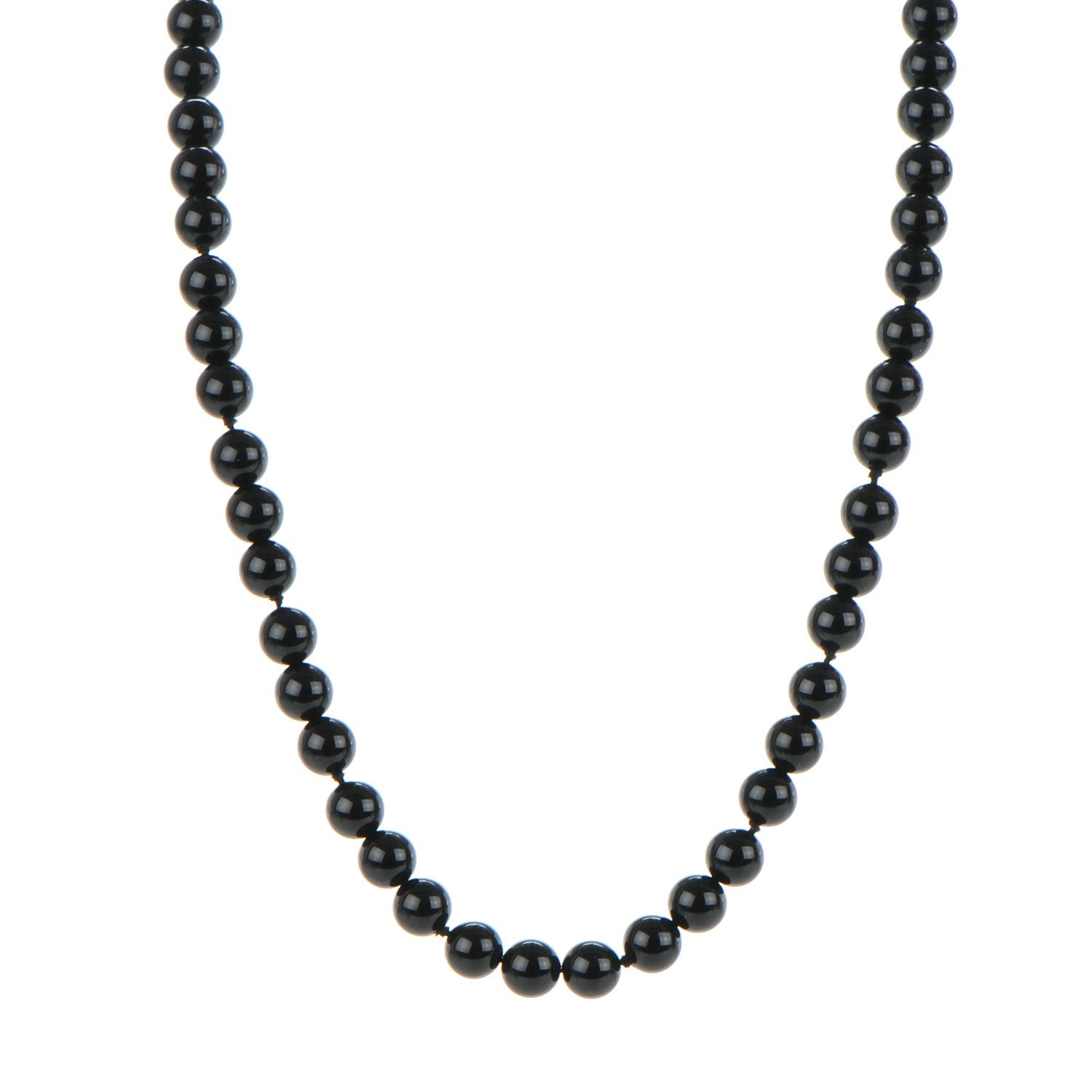 Tiffany Sterling Silver Black Onyx Bead Toggle Necklace 1 of 5