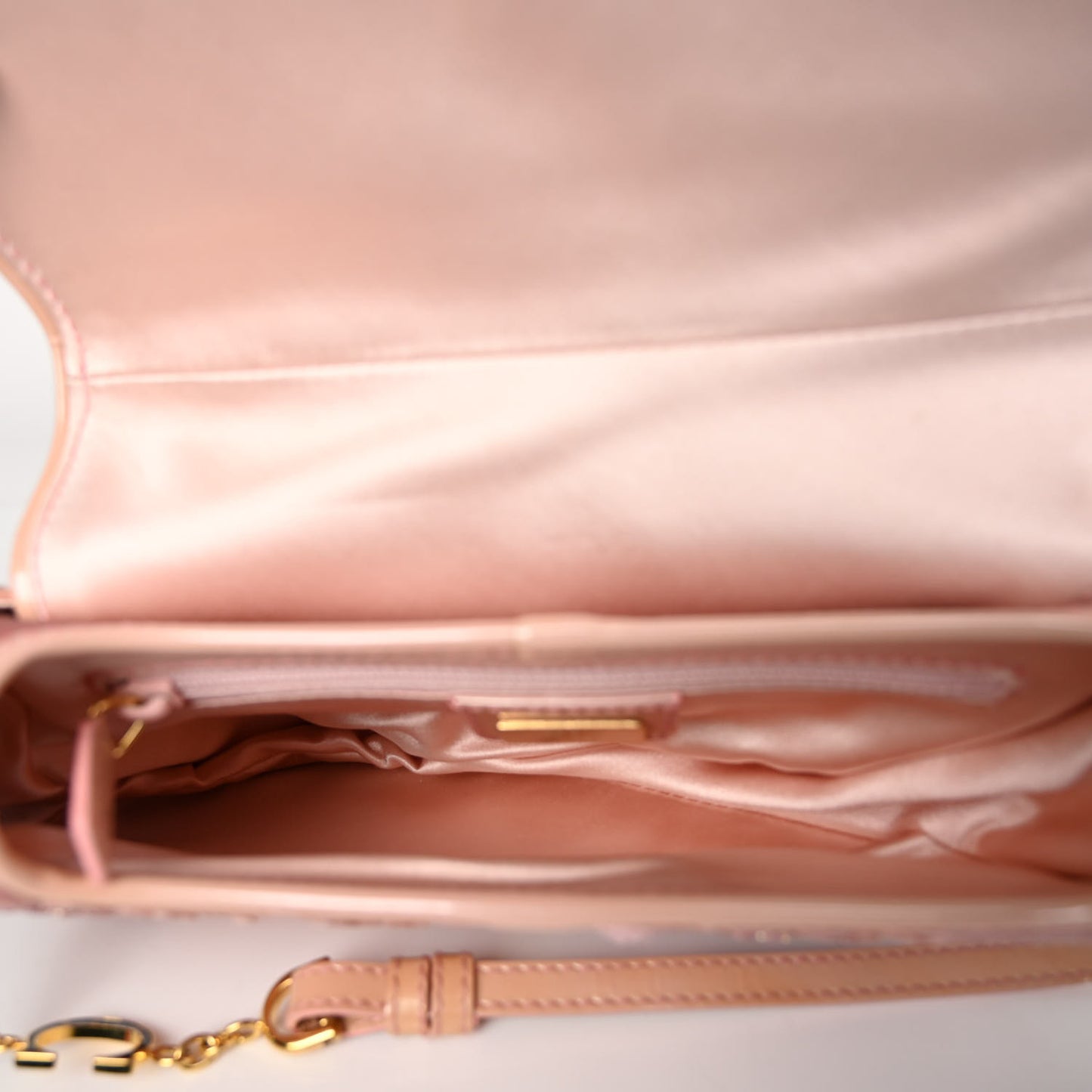 CHRISTIAN DIOR Velvet Beaded Saddle Bag Pink