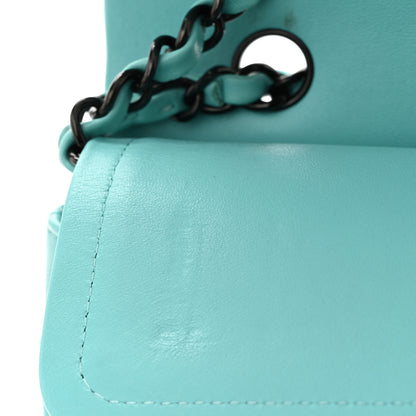 Chanel Lambskin Quilted Medium Double Flap Light Blue 11 of 12