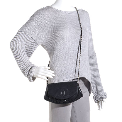 Chanel Caviar Half Moon Wallet On Chain WOC Black 2 of 8