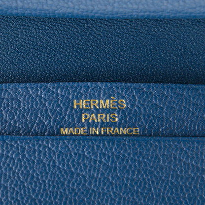 Hermes Chevre Mysore Mini Bearn Wallet Bleu Agate 6 of 7