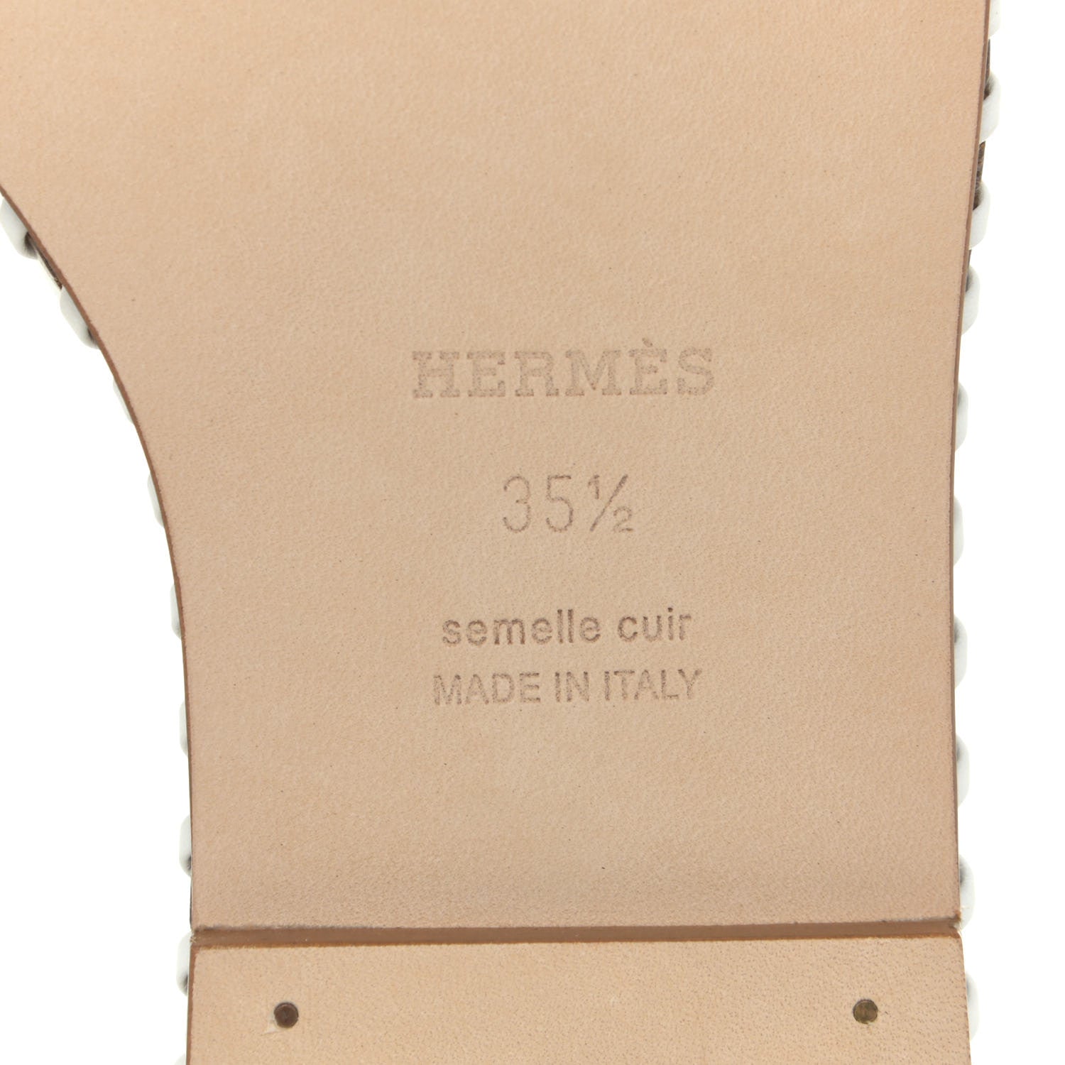 Hermes Calfskin Braided Oran Sandals 35.5 White 6 of 9