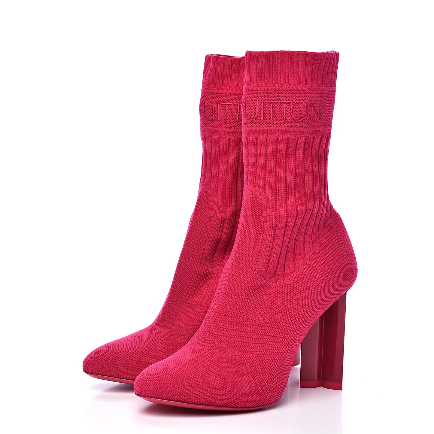Stretch Fabric Silhouette Ankle Boot 37.5 Pink