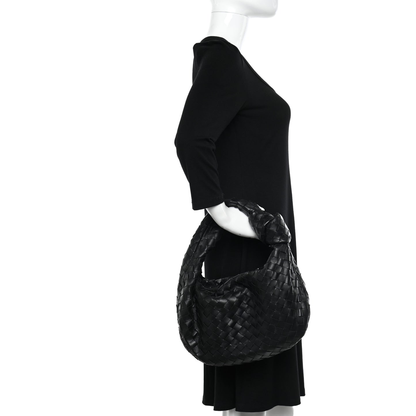 Nappa Intrecciato Teen Jodie Hobo Black