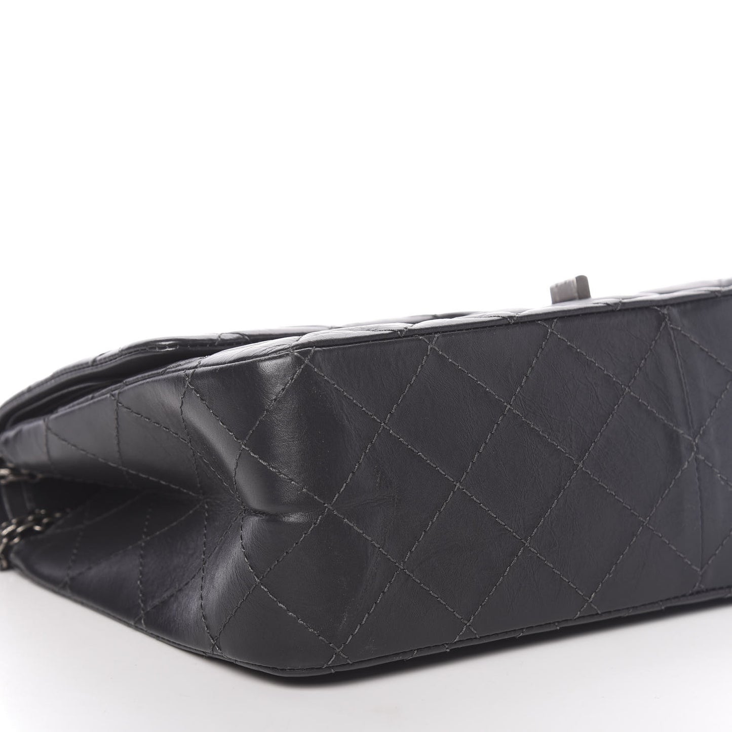 Aged Calfskin Quilted 2.55 Reissue 227 Flap Dark Grey
