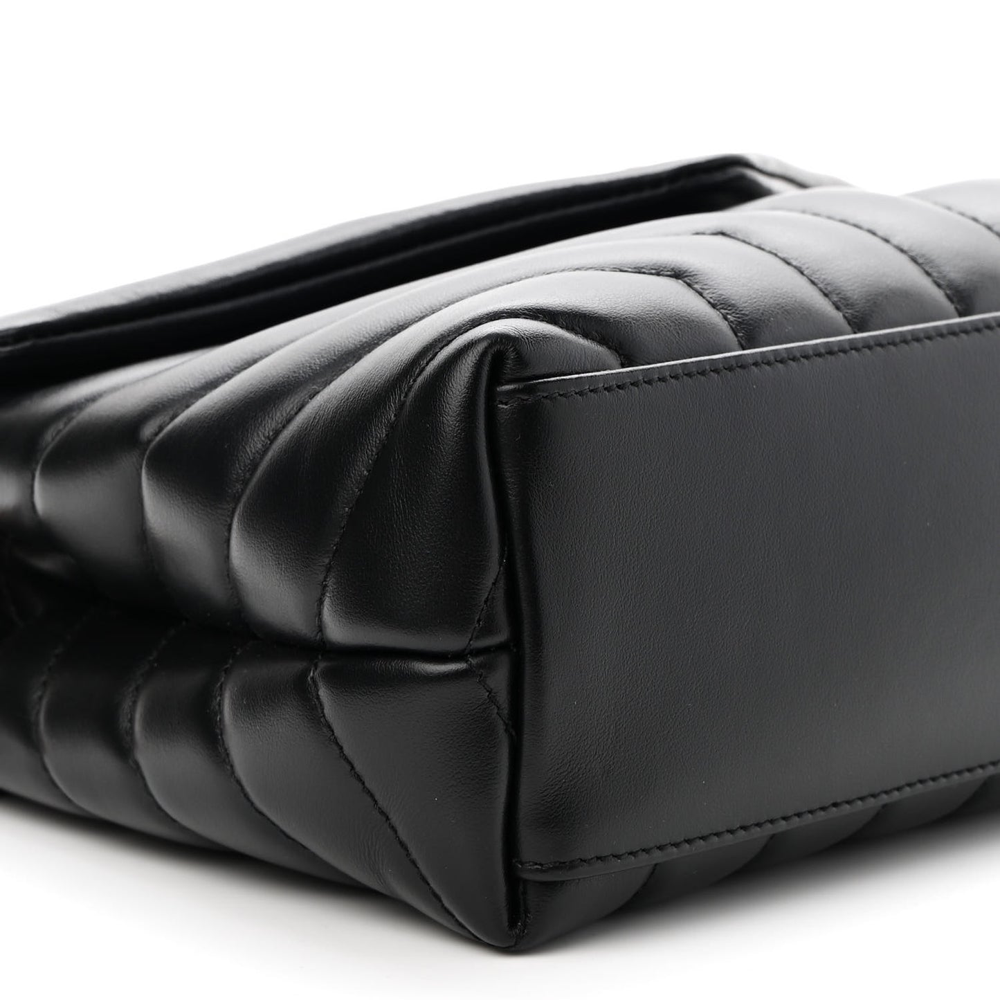 Calfskin Y Quilted Monogram Small Loulou Chain Satchel Black