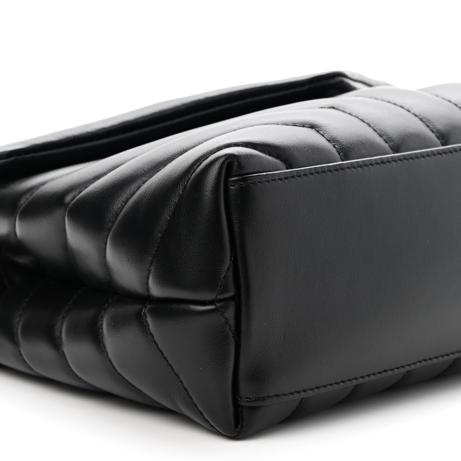 Saint Laurent Calfskin Y Quilted Monogram Small Loulou Chain Satchel Black 8 of 9
