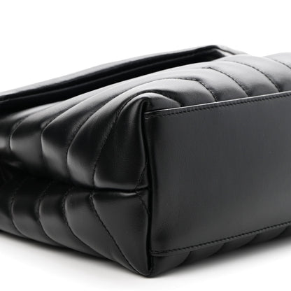 Saint Laurent Calfskin Y Quilted Monogram Small Loulou Chain Satchel Black 8 of 9