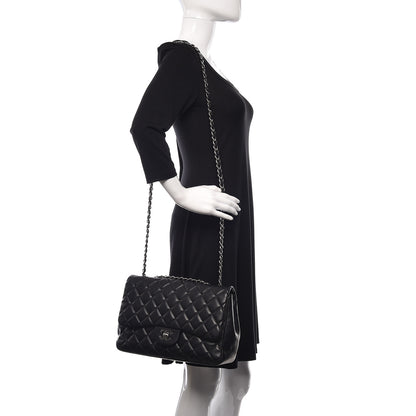Chanel Lambskin Quilted Jumbo Single Flap Black 2 of 11