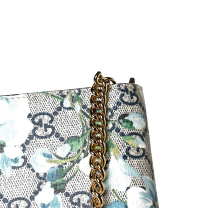Gucci GG Supreme Monogram Blooms Chain Wallet Blue 9 of 10