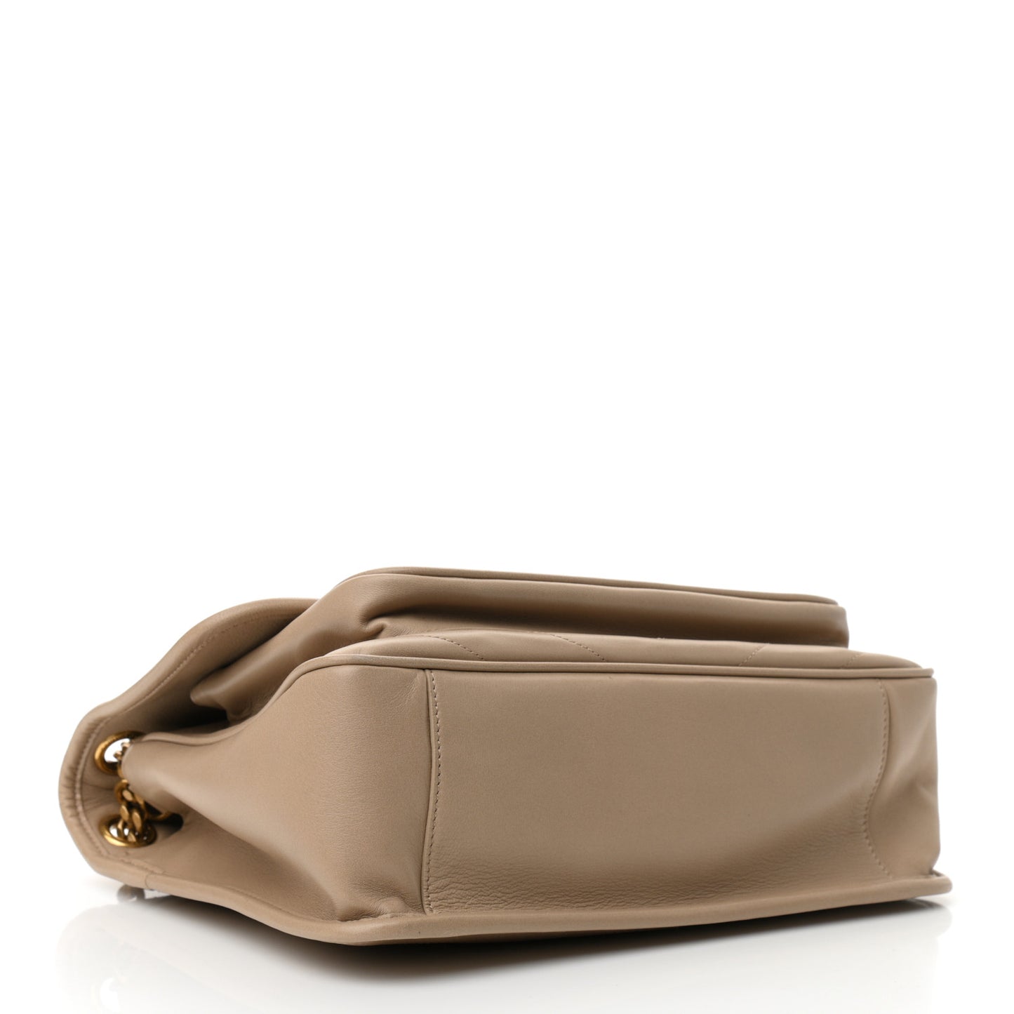 Lambskin Matelasse Monogram Medium Niki Chain Satchel Dark Beige
