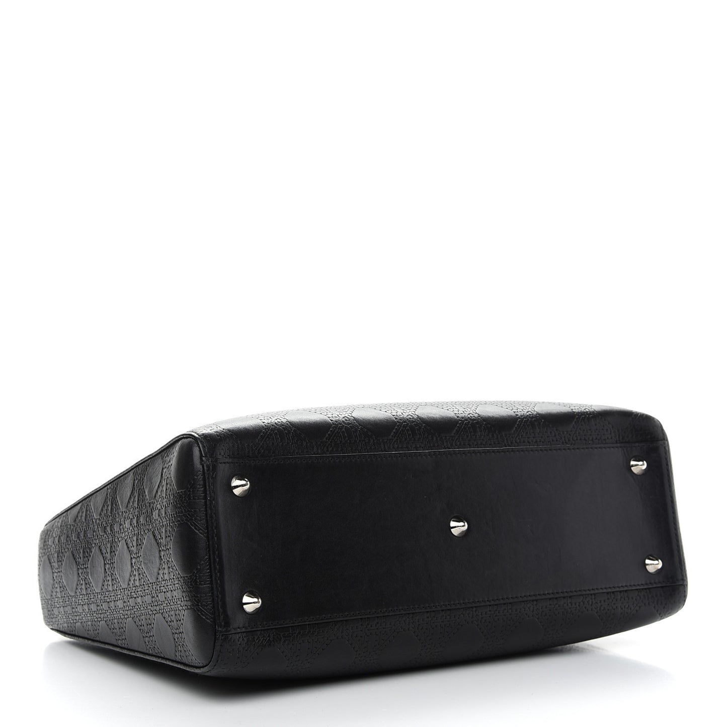 Lambskin Embossed Cannage Large Lady Dior Black