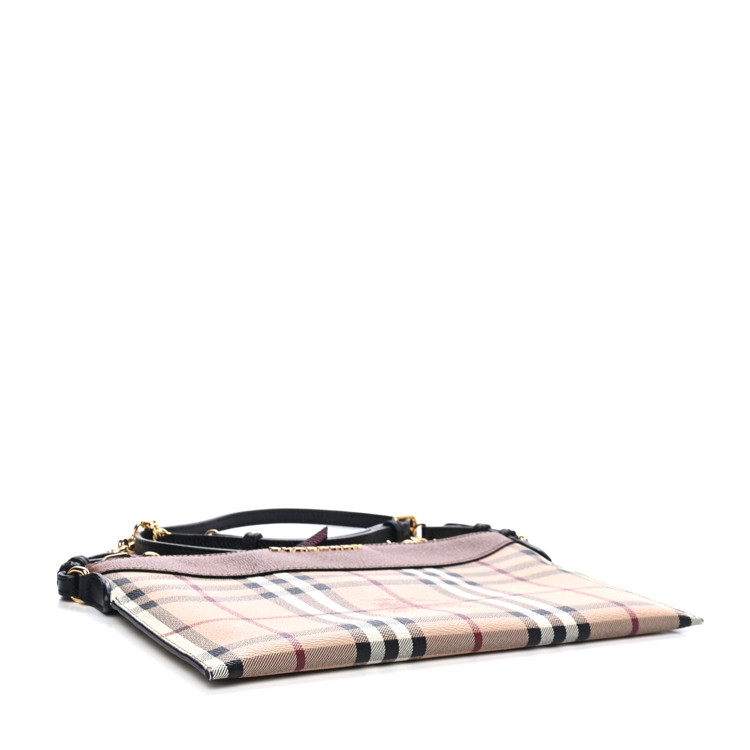 Burberry Haymarket Check Peyton Crossbody Clutch Bag Toffee 3 of 4