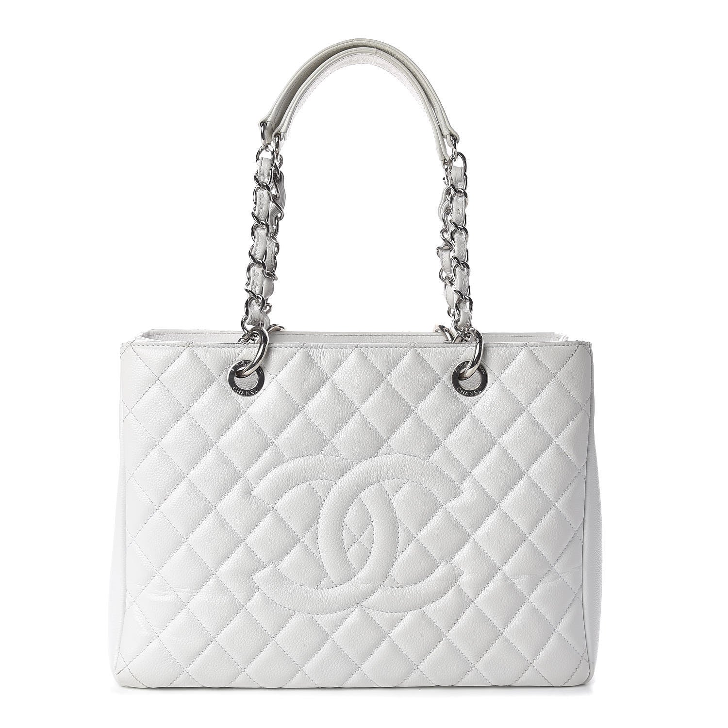 Chanel Caviar Quilted Grand Shopping Tote GST White 1 of 17