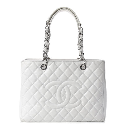 Chanel Caviar Quilted Grand Shopping Tote GST White 1 of 17