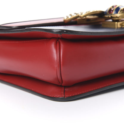 Gucci Calfskin Sylvie Web Queen Margaret Shoulder Bag Blue Agata Hibiscus Red Mystic White 8 of 12