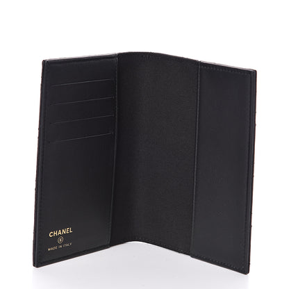 Chanel Letter Calfskin Embossed Quilted Passport Holder Black 5 of 8