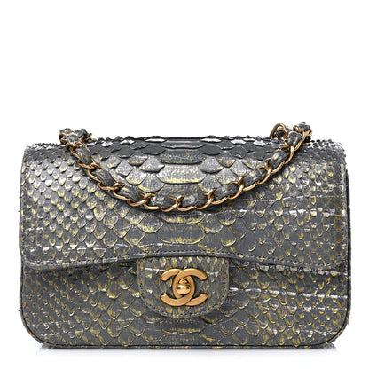 Chanel Snakeskin Mini Rectangular Flap Grey Gold 1 of 9