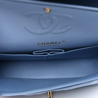 Chanel Lambskin Quilted Small Double Flap Light Blue 7 of 12