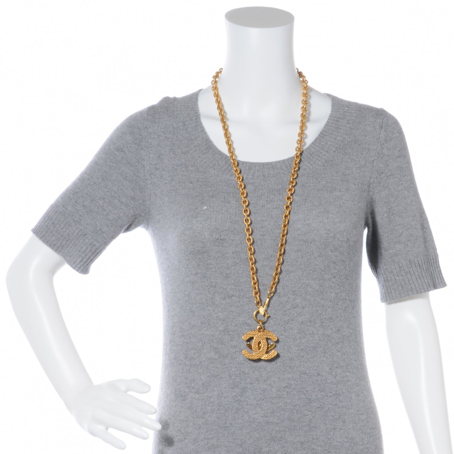 Double CC Chain Necklace Gold