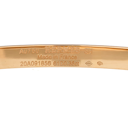 Hermes 18K Rose Gold Diamond PM Kelly Pave Bracelet SH 3 of 3