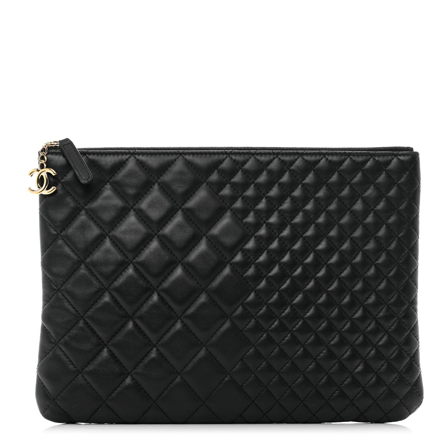 Chanel Lambskin Bi Quilted Medium Cosmetic Case Black 1 of 10